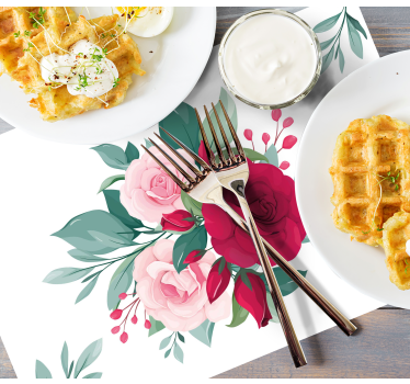 Tischset rechteckig Schöne aquarellblumen - TenStickers