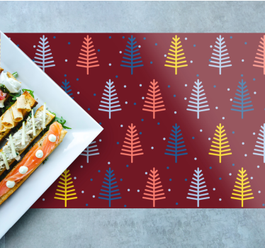 Tischset weihnachten buntes baum-muster - TenStickers