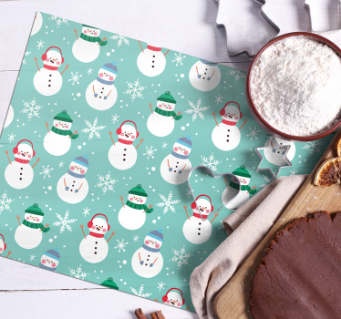 Tischset weihnachten fröhliches schneemann-muster - TenStickers