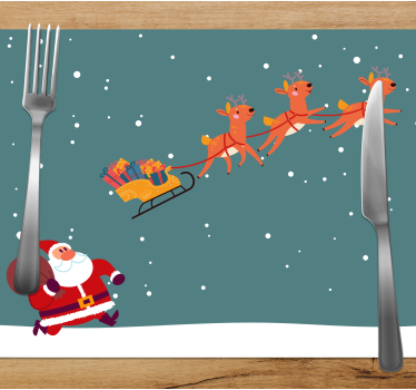 Tischset weihnachten mit dem schlitten des weihnachtsmanns - TenStickers