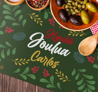 Tischset weihnachten mit festlichem pflanzenmuster - TenStickers