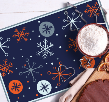 Tischset weihnachten mit festlichen schneeflockenmustern - TenStickers