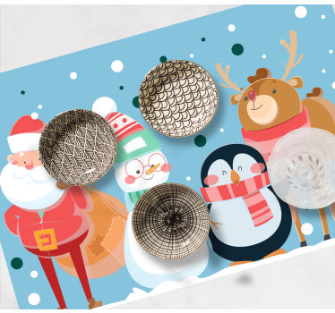 Tischset weihnachten mit festlichen weihnachtsmännern - TenStickers