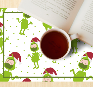 Tischset weihnachten mit fröhlichen grinch figuren - TenStickers