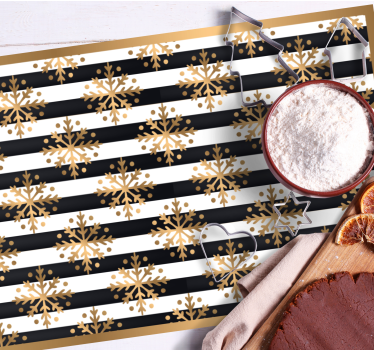Tischset weihnachten mit goldenen schneeflocken - TenStickers