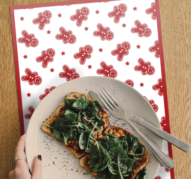 Tischset weihnachten mit lebkuchenfiguren muster - TenStickers