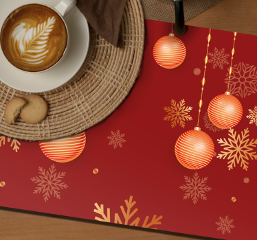 Tischset weihnachten mit ornamentalen feiertagskugeln - TenStickers