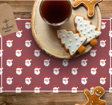 Tischset weihnachten mit santa-gesicht-muster - TenStickers