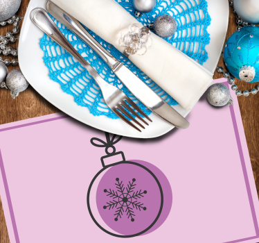 Tischset weihnachten mit schneeflockenornamenten - TenStickers