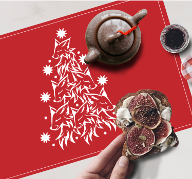 Tischset weihnachten mit stilisiertem fuchsbäumchen - TenStickers