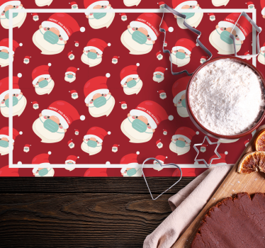 Tischset weihnachten mit weihnachtsmann-muster - TenStickers