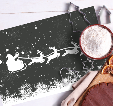 Tischset weihnachten rentierschlitten von santa - TenStickers
