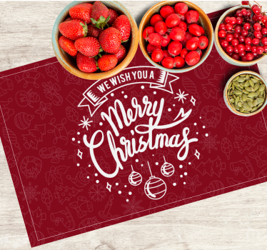Tischset Weihnachten roter feiertagsgruß - TenStickers