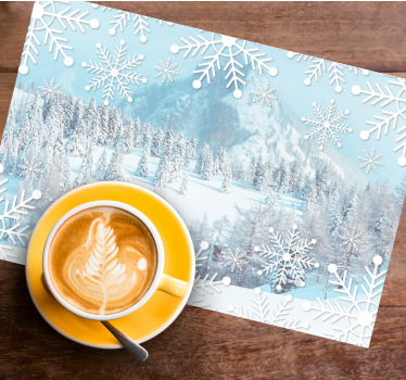 Tischset weihnachten schneeflocken winterlandschaft - TenStickers