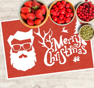 Tischset weihnachten weihnachtsmann mit brille - TenStickers