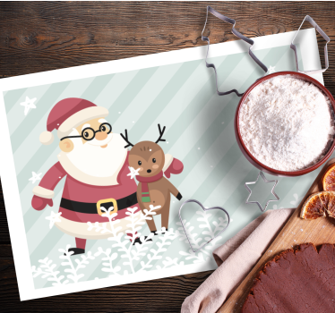 Tischset weihnachten weihnachtsmann mit rentieren - TenStickers