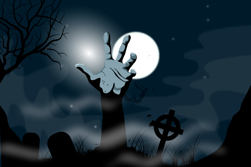 Tischset halloween gruselige friedhofszene - TenStickers