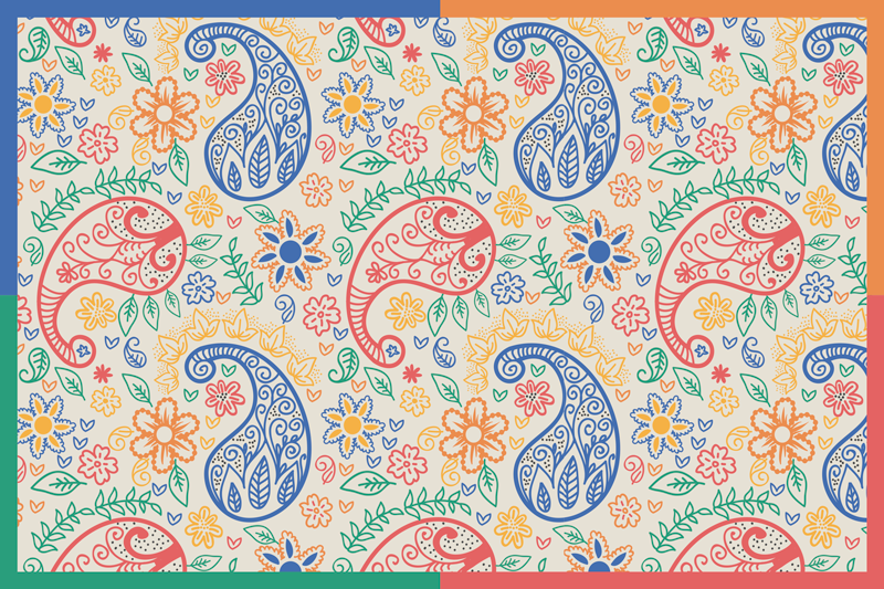 Tischset mit buntem paisleymuster - TenStickers