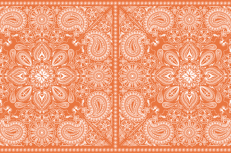 Tischset mit filigranem orangefarbenem muster - TenStickers