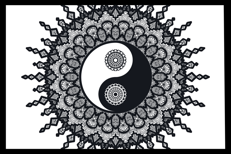 Tischset mit yin yang mandala muster - TenStickers