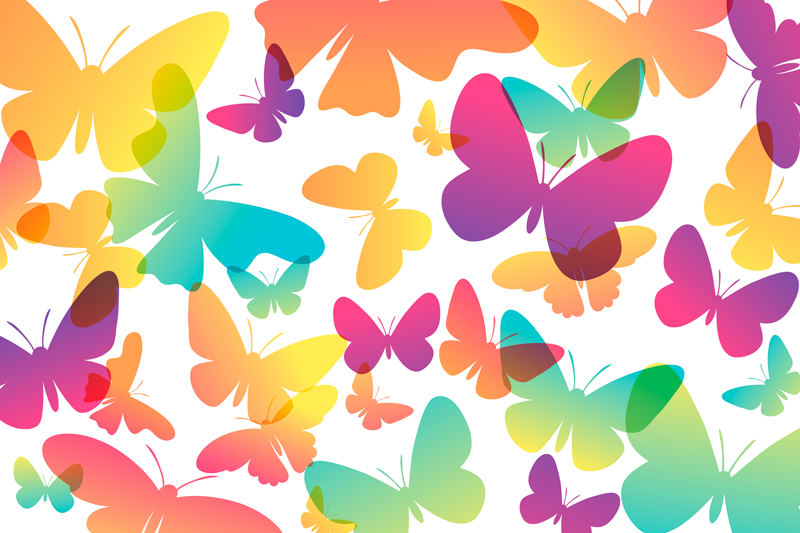Tischset Schmetterling Regenbogen - TenStickers