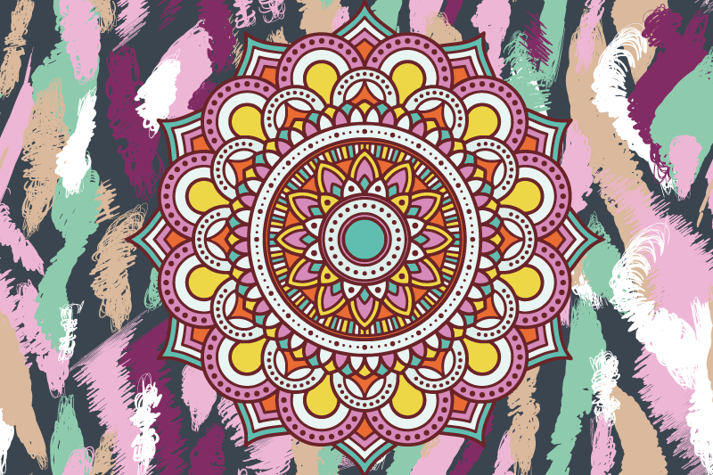 Tischset lebhaftes mandala element - TenStickers