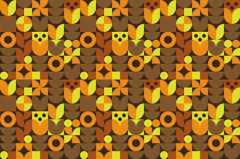 Tischset zuhause Abstrakte 70er jahre - TenStickers