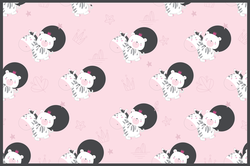 Tischset kinder mit niedlichen zebra-illustrationen - TenStickers