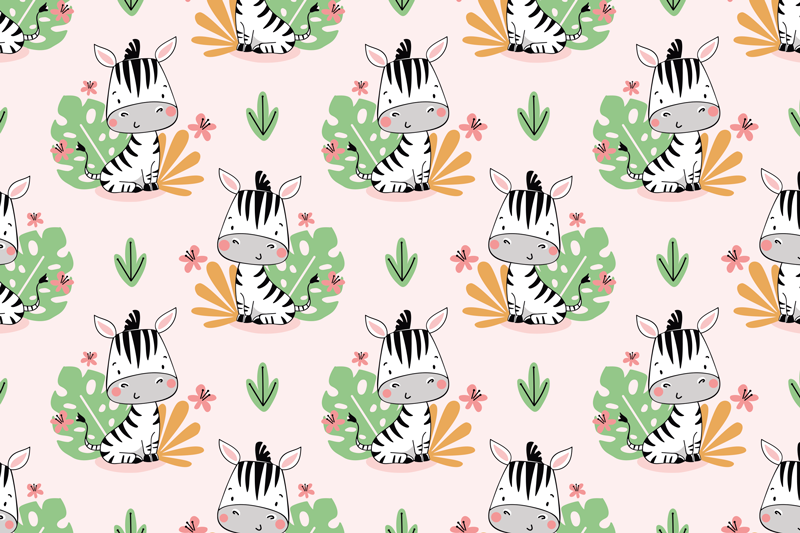 Tischset kinder mit süßem zebra-muster - TenStickers
