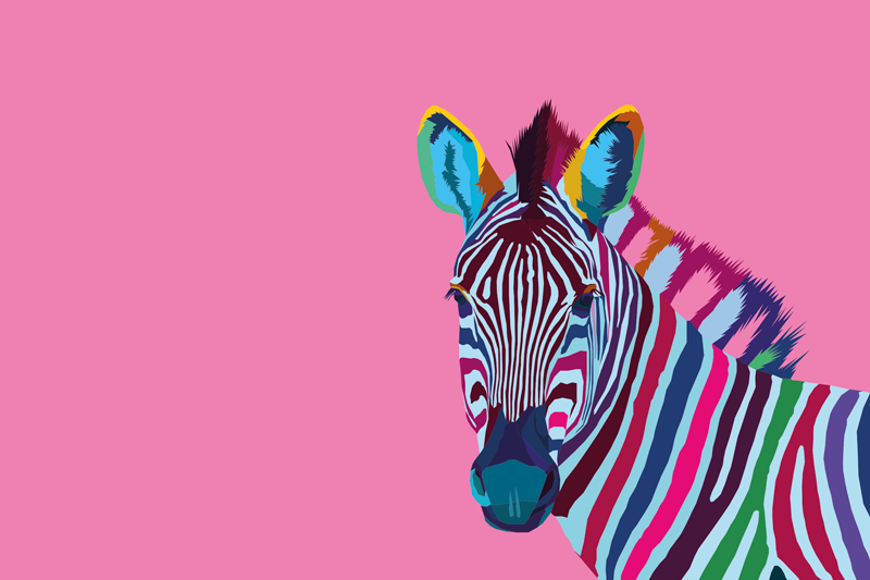 Tischset Zebra Pop-art - TenStickers