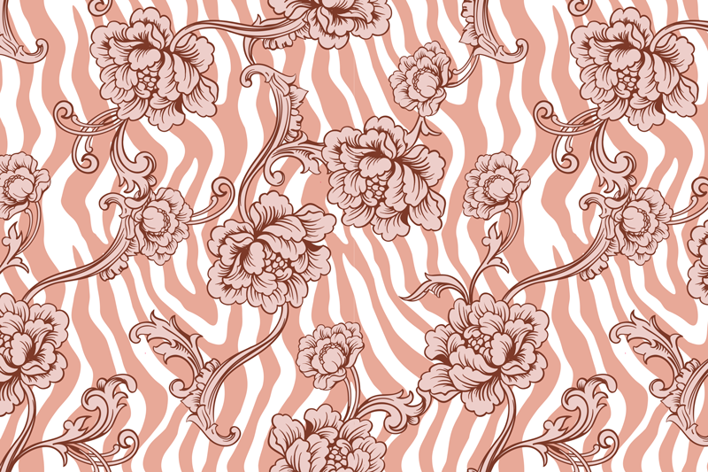 Tischsets originell im floralen zebra-muster - TenStickers
