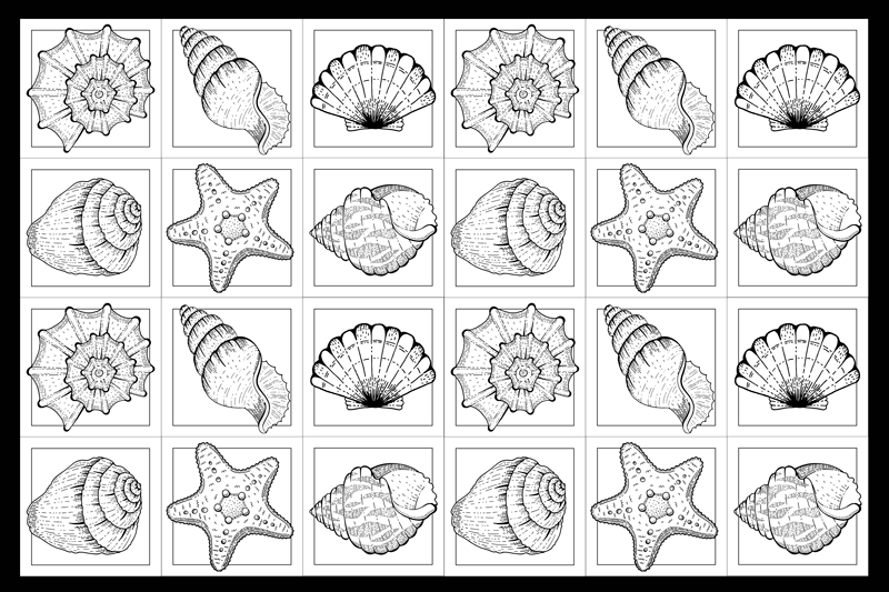 Tischsets originell muschelmuster motiv - TenStickers