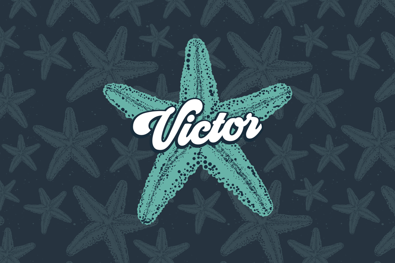 Tischset mit namen seestern personalisiert - TenStickers