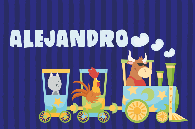 Tischset kinder bunte zugtiere - TenStickers