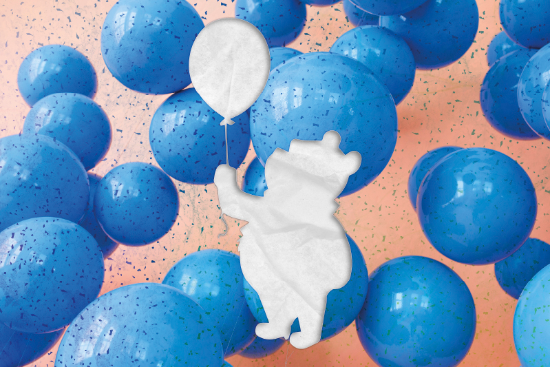 Tischset kinder bär mit ballon - TenStickers