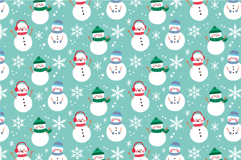 Tischset weihnachten fröhliches schneemann-muster - TenStickers