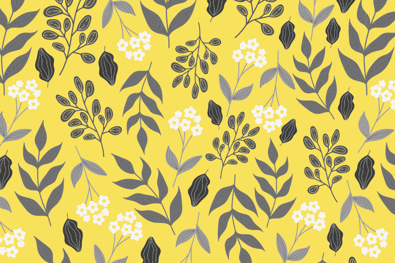 Tischset modern mit floralen gelben motiven - TenStickers