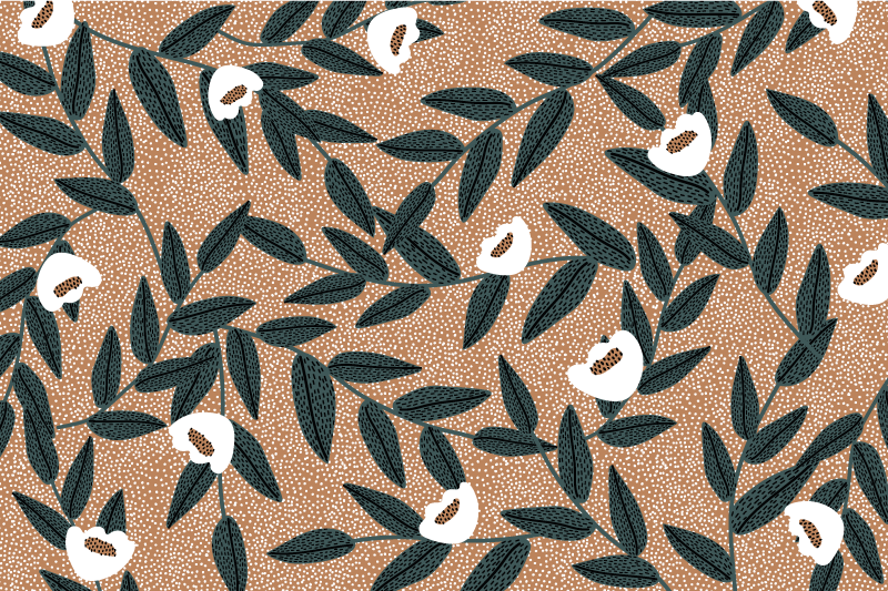 Tischset mit blattmuster tischdecke - TenStickers