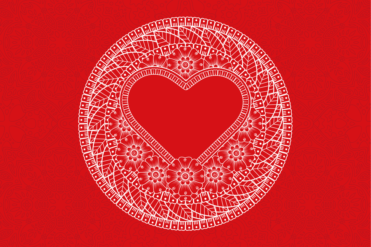 Tischset text herzmotiv muster - TenStickers