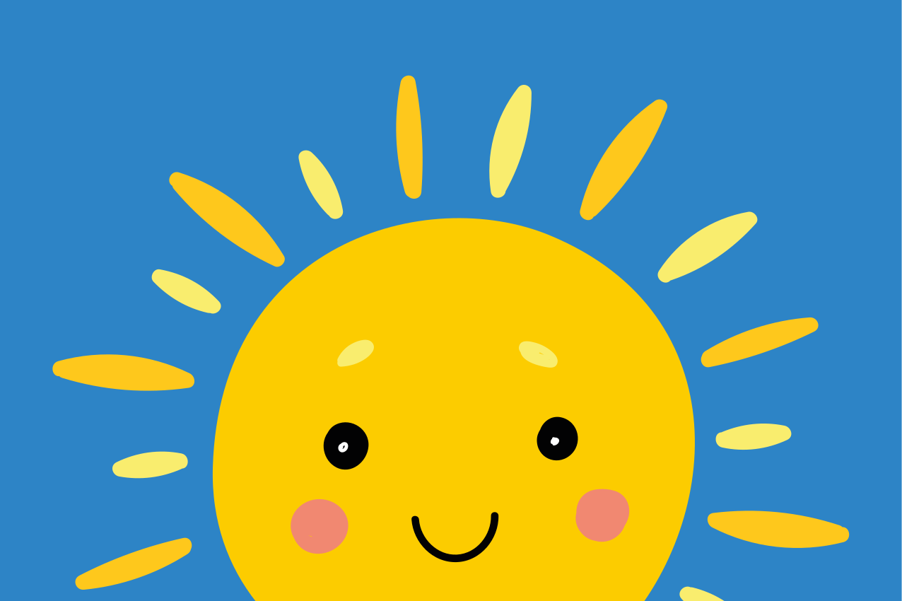 Tischset rechteckig Sonne mit gesicht - TenStickers