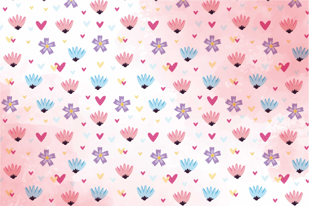 Tischset kinder mit blumenherz-mustern - TenStickers