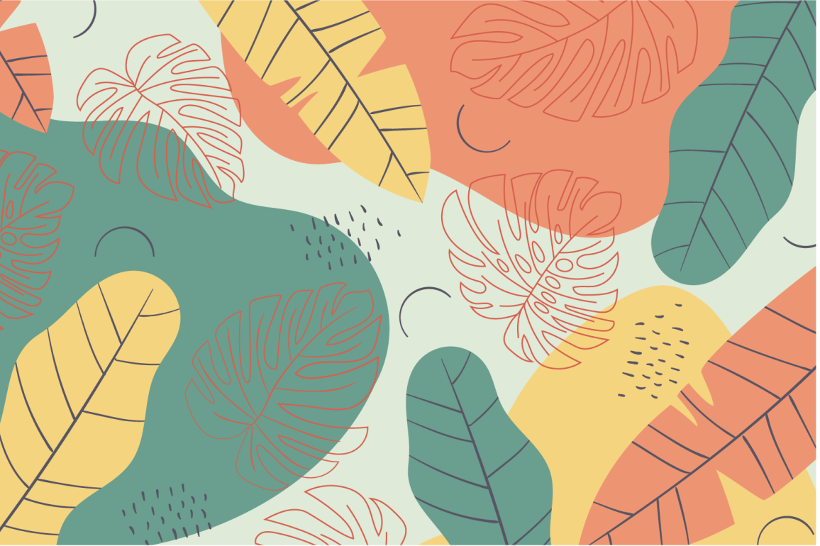 Tischsets originell mit blattmuster kunstwerk - TenStickers