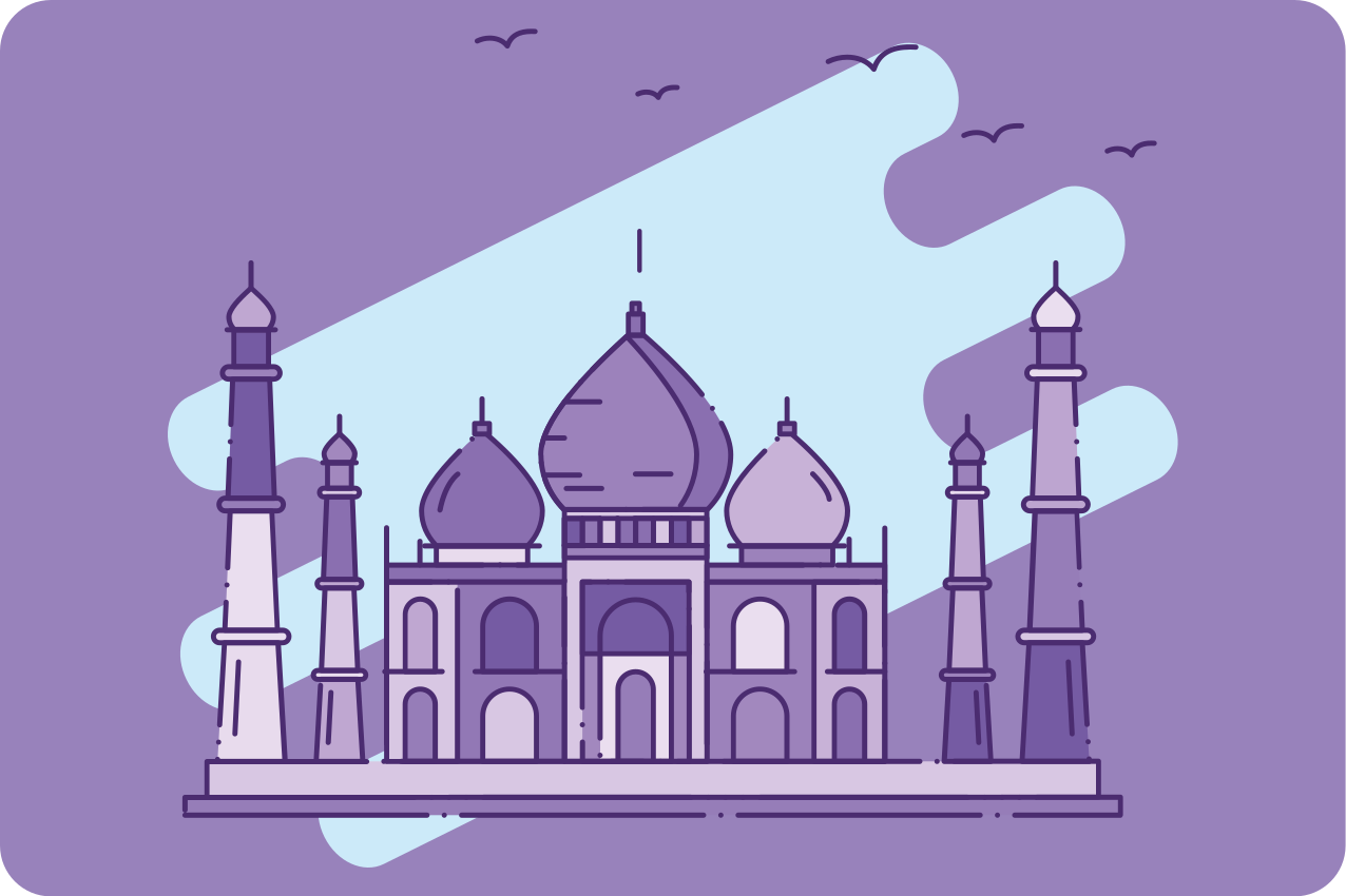 Tischset modern mit taj mahal silhouette - TenStickers