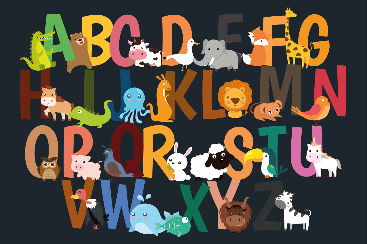 Tischset Kinder Tieralphabet englisch - TenStickers