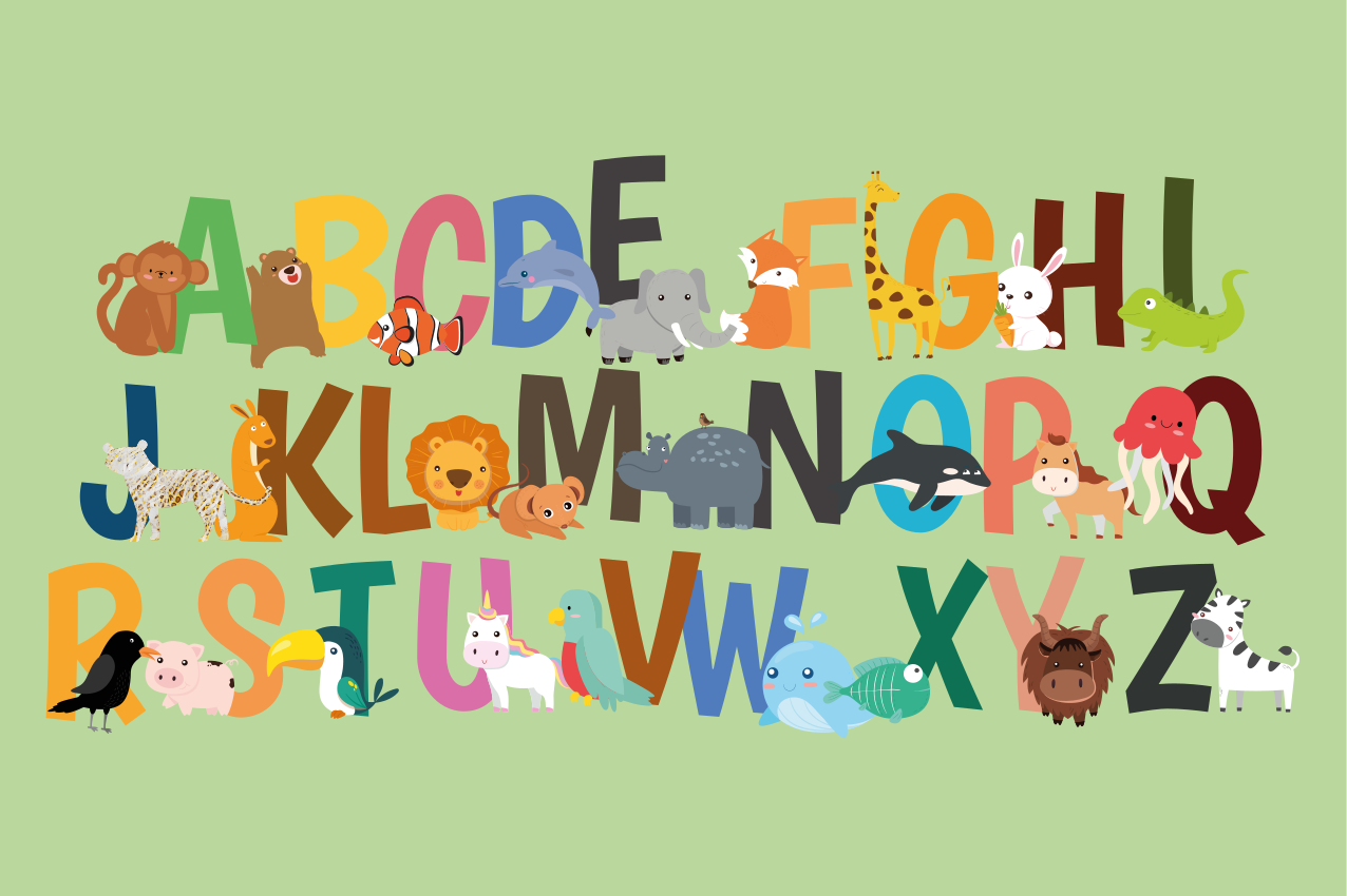 Tischset Kinder Tieralphabet de - TenStickers