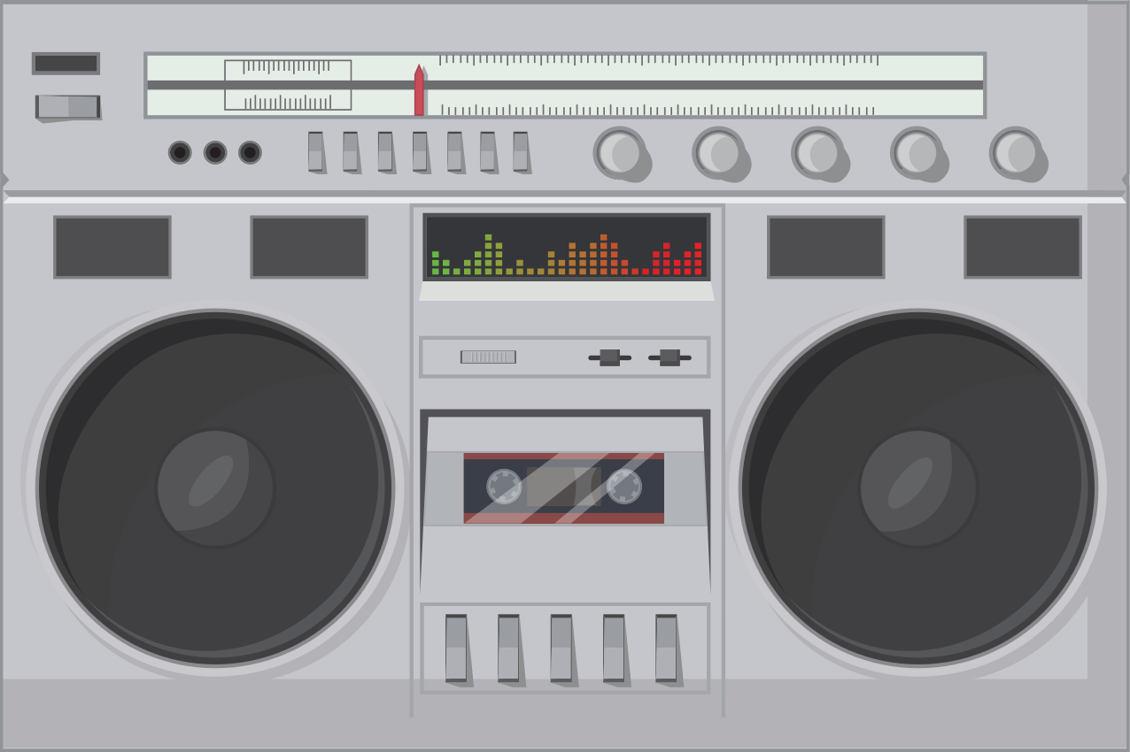 Tischsets originell im retro boombox stil - TenStickers