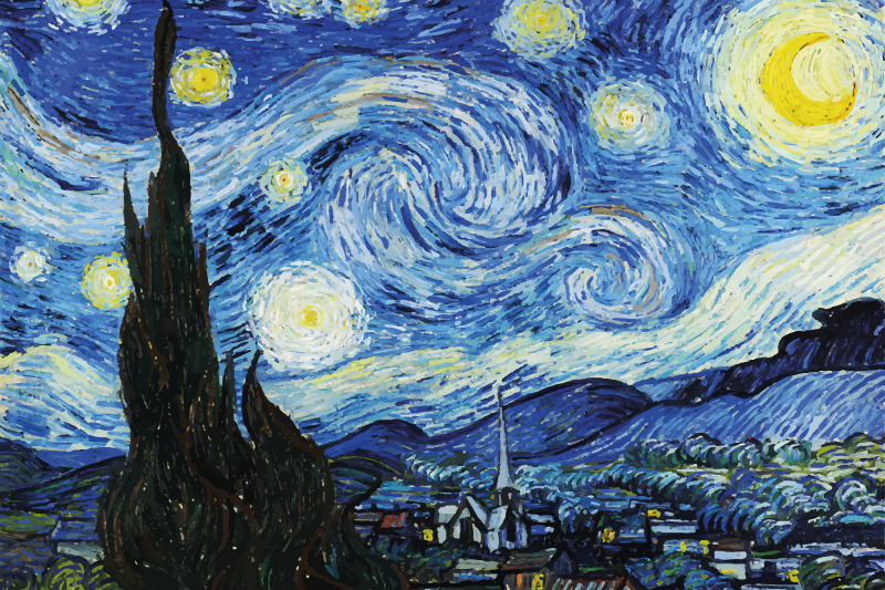 Tischsets originell sternennacht szene - TenStickers