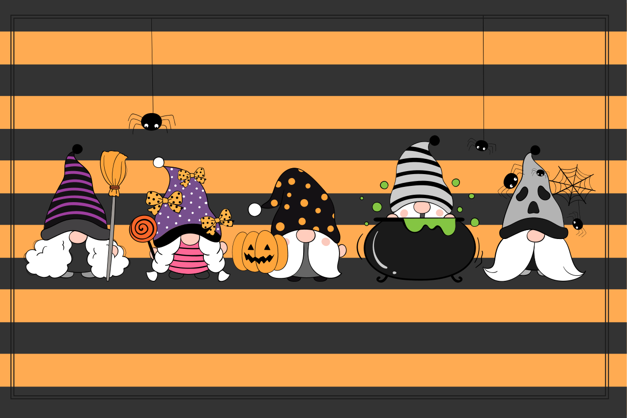 Tischset halloween gnome hüte - TenStickers