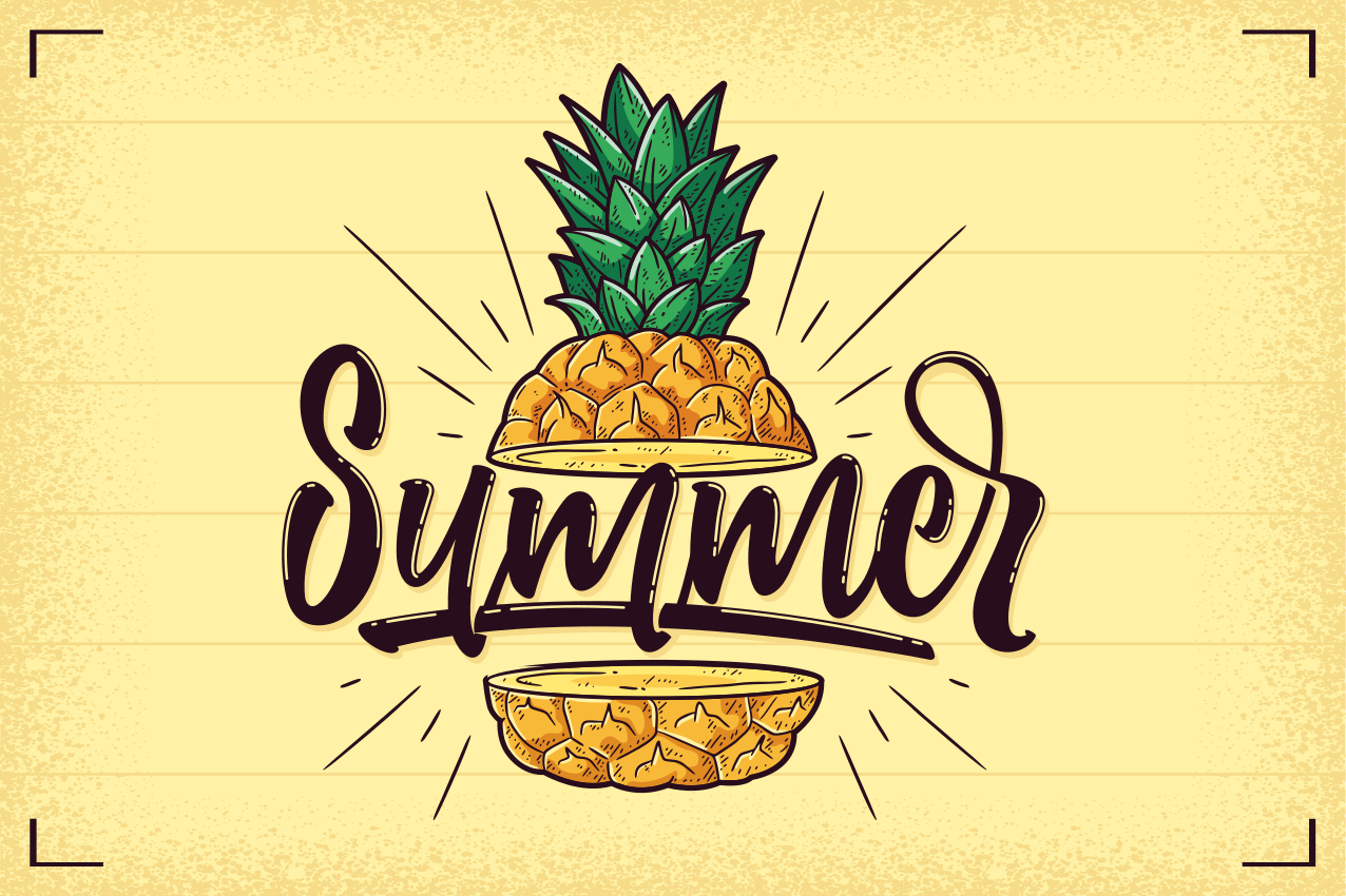 Tischset text mit sommer ananas grafik - TenStickers