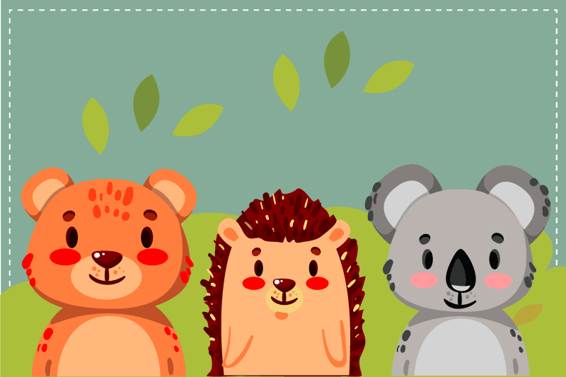 Tischset Kinder Flache wildtierkartensammlung - TenStickers